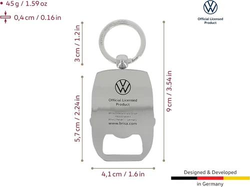 Vista 3 de BRISA VW Collection - Llavero Volkswagen con abrebotellas en diseño de autobús T3, T4, T5 Autobús T3/Azul