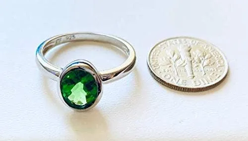 Vista 3 de R10709BG - Anillo clásico ovalado de 0.276 x 0.354in, 1,68 quilates, color verde
