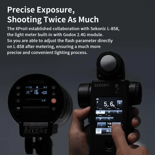 Vista 4 de Godox XProII XProII-N Disparador de flash inalámbrico para cámara Nikon, transmisor de flash inalámbrico 2.4G HSS 1/8000S, conexión Bluetooth