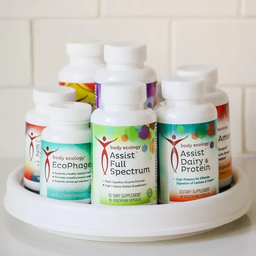 Vista 3 de Body Ecology Ayuda a los lácteos y las proteínas Suplementos de alta potencia para una digestión efectiva de lactosa y caseína Apoya