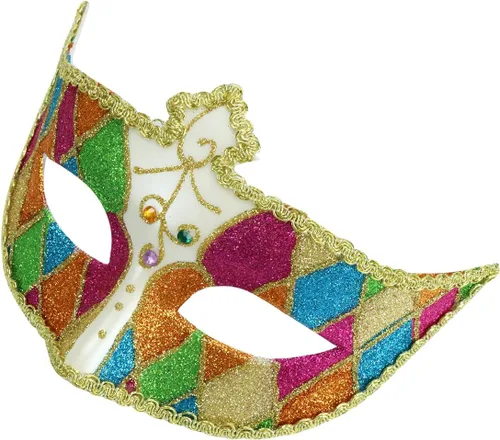 Vista 2 de Máscara de mascarada veneciana para fiesta de Halloween, disfraz de Mardi Gras, accesorio de fiesta