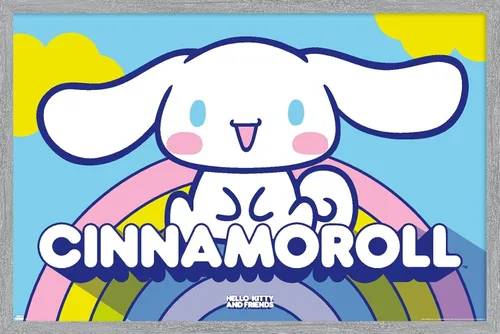 Vista 9 de Hello Kitty and Friends: 22 Over The Rainbow - Póster de pared de Cinnamoroll, 22.4 pulgadas de largo x 14.7 pulgadas de ancho, versión enmarcada