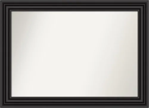 Vista 375 de Amanti Art Espejo personalizado, espejo de baño negro puente, espejo de pared o espejo de tocador de baño sobre el fregadero (26 x 26 pulgadas)