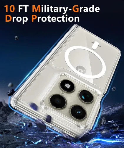 Vista 4 de FNTCASE Funda plegable para Motorola Razr: con protección de bisagra, fundas magnéticas transparentes compatibles con Magsafe grado militar contra
