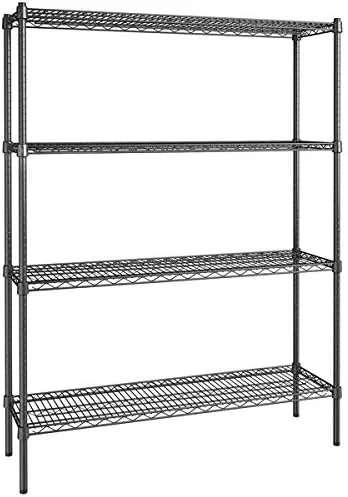 Vista 279 de Kit de 4 estantes de epoxi verde NSF de 21 x 72 pulgadas con postes de 86 pulgadas, estantería de almacenamiento resistente, kit de estantería
