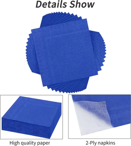 Vista 3 de Resinta 120 servilletas de cóctel de neón, servilletas de papel de 2 capas para recuerdos de fiesta, 6