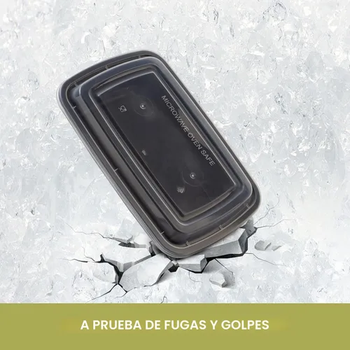Vista 5 de Ezalia Paquete de 50 - Recipientes para Preparación de Comidas de 32 oz, Recipientes de Plástico para Preparación de Alimentos Reutilizables, A