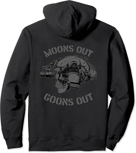 Vista 2 de MOON'S OUT GOONS OUT" - Casco de calavera NVGs militar para hombre, Negro