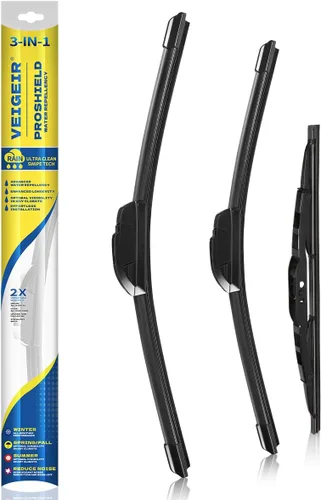 Vista 9 de Paquete de 3 plumas limpiaparabrisas delanteros y traseros para automóviles, calidad original de fábrica, 20 pulgadas, 20 pulgadas, 12 pulgadas
