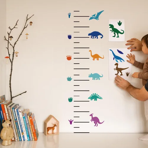 Vista 5 de MAYJOYDIY 10 plantillas de dinosaurios de 6 x 6 pulgadas, plantillas de pintura de dinosaurios de animales con pincel de pintura Tyrannosaurus Rex