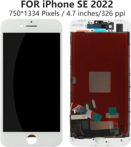 Vista 2 de Para iPhone SE 2022 Reemplazo de pantalla blanca, para iPhone SE 3 Pantalla LCD táctil Digitalizador Reemplazo de montaje completo digitalizador
