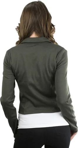 Vista 75 de ToBeInStyle Blazers de manga larga con cremallera y botones para mujer