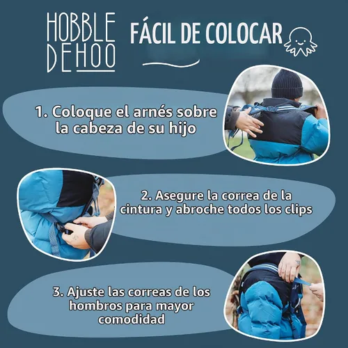 Vista 6 de Hobble De Hoo XL Autism Safety Harness for Kids & Teens 7+ Walking Safety Vest with Grab Handles & Reflective Strips