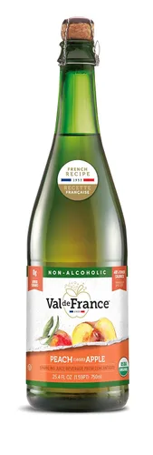 Vista 10 de Val de France, Jugo espumoso Kosher sin alcohol, reducido en calorías, orgánico y OU Kosher (manzana), 25.4 onzas líquidas (1 botella)