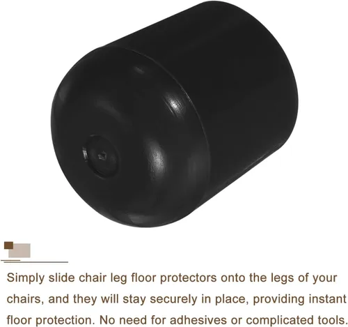 Vista 4 de uxcell Protectores de suelo para patas de silla, 16 tapas redondas de plástico para patas de silla, fundas antideslizantes para patas de muebles
