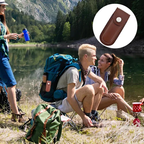 Vista 6 de Paquete de 2 fundas de bolsillo para cuchillos, funda multiherramienta, funda de cuero para cuchillos con presilla para cinturón, bolsillo