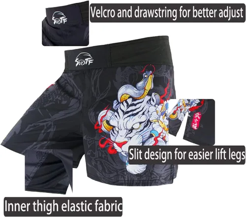 Vista 3 de Pantalones cortos de lucha MMA para hombre, pantalones cortos de boxeo BJJ para hombres Grappling