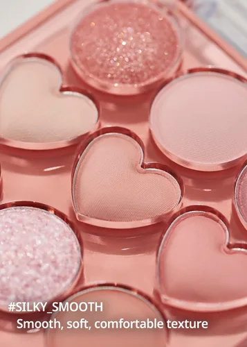 Vista 6 de COLORGRAM Paleta de sombras de ojos Pin Point 01 Peach+Coral = Ultra mezclable mate, purpurina, tonos brillantes para maquillaje diario Paleta