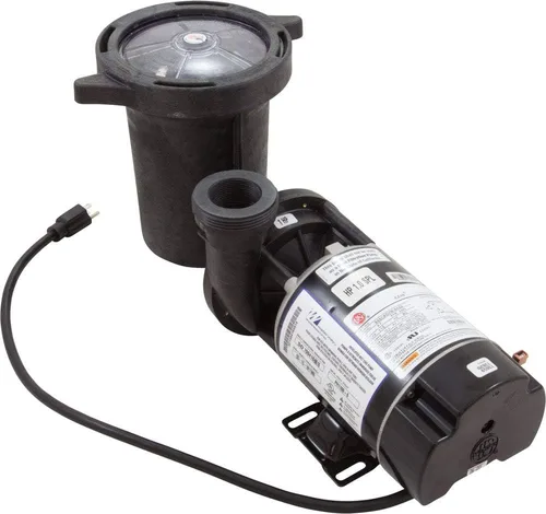 Vista 2 de Waterway Plastics PH1100 Hi-Flo 1 hp Bomba de piscina sobre el suelo y trampa