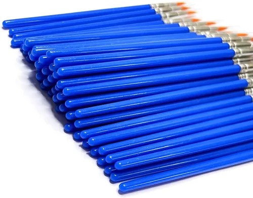 Vista 3 de Pinceles a granel con pelo plano de nailon, juego de pinceles para pintar, colorear con acuarela para clase de arte, escuela, niños, artista