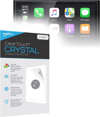 Vista 3 de BoxWave ClearTouch Crystal - Protector de pantalla compatible con JVC KW-M56BT (2 unidades), diseño de película HD, protege de arañazos