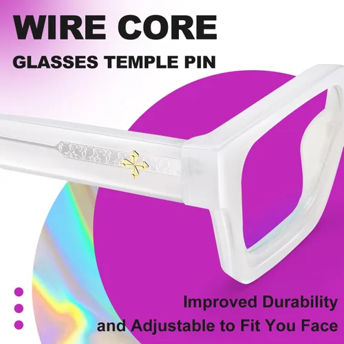 Vista 5 de VISOONE Rectángulo TR90 UV400 - Gafas antirreflejos para computadora Alyssum Blanco