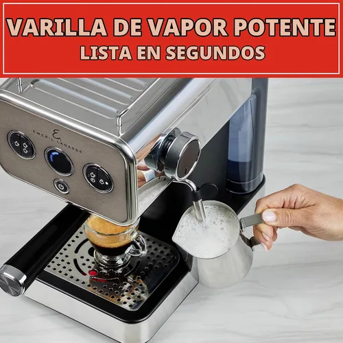 Vista 4 de Emeril Lagasse Pro Espresso Machine, bomba de presión de 15 bar