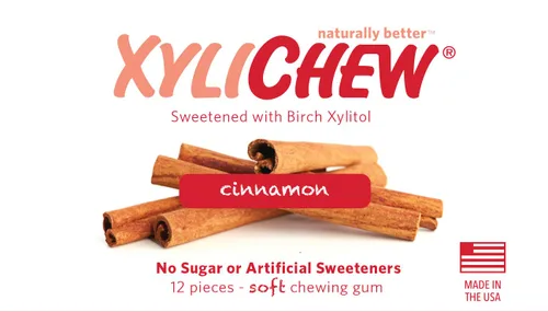 Vista 2 de Xylichew Goma de mascar 100% xilitol sin OMG, sin aspartamo, sin gluten y sin azúcar, cuidado bucal natural, alivia el mal aliento y la boca seca