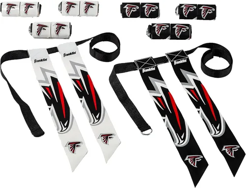 Vista 16 de Franklin Sports NFL - Conjuntos de fútbol con bandera del equipo de la NFL, cinturones + banderas, para niños + adultos, se adapta a cintura