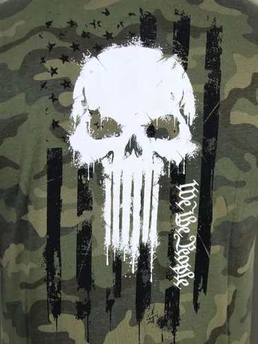 Vista 7 de Howitzer Style Camiseta para hombre Skull Freedom Flag Military Grunt MFG