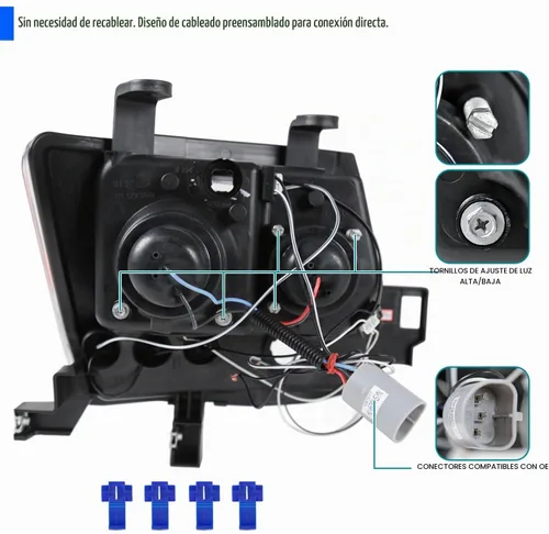 Vista 4 de SPEC-D TUNING Faros delanteros de proyector LED compatibles con Nissan Xterra 2005-2015, conjunto de faros delanteros izquierdo y derecho For