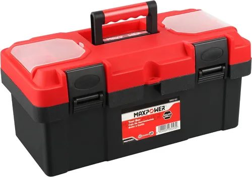 Vista 19 de MAXPOWER Caja de herramientas pequeña, cajas de herramientas de plástico de Rojo