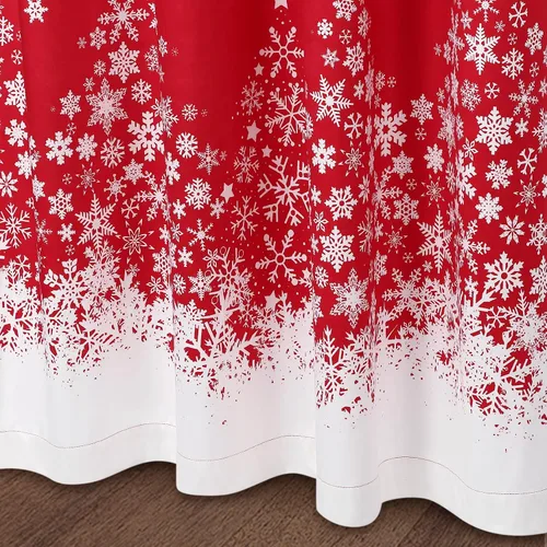 Vista 8 de CAROMIO Cortinas de Navidad de 52 x 84 pulgadas para sala de estar, decoración de copos de nieve con ojales, cortinas de oscurecimiento