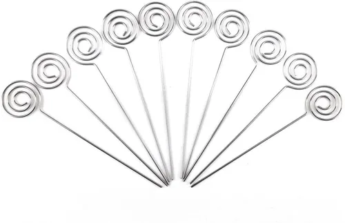 Vista 2 de Honbay 30 unids DIY forma redonda anillo lazo artesanía alambre clip tabla nota foto memo titular de metal abrazadera arcilla pastel decoración
