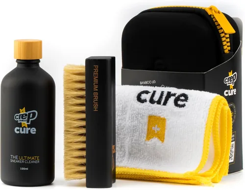 Vista 7 de Crep Protect Kit de limpieza de zapatos - Kit de viaje de limpieza de tenis prémium Cure con solución de 3.5 onzas, cepillo premium y paño