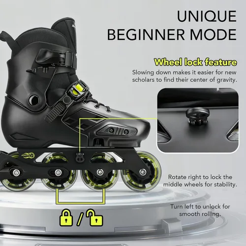 Vista 4 de Patines en línea para niños y niñas con ruedas iluminadas, tamaño ajustable, adecuado para principiantes, patines para mujeres, niñas y adultos