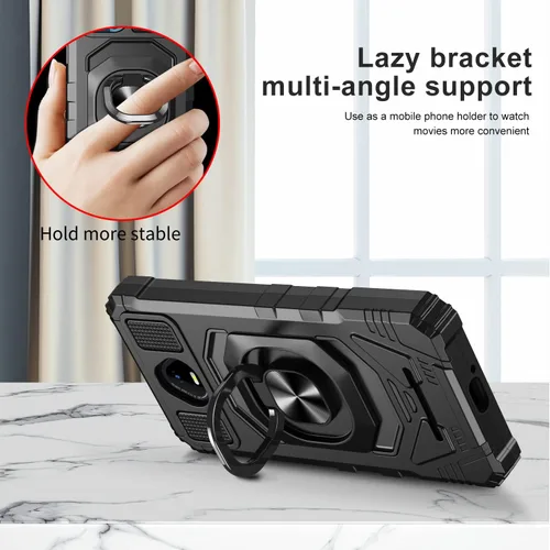 Vista 2 de Funda compatible con Schok Volt SV55, con protector de pantalla de vidrio templado, tecnología de protección resistente, soporte integrado