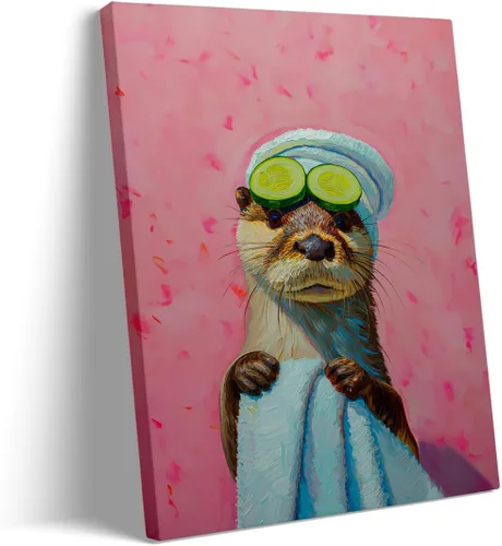 Vista 7 de Divertido arte de pared de gato negro para baño, periódico de lectura de gatos sobre inodoro, póster de mascota humorística rosa para decoración