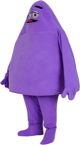 Vista 2 de Disfraz de mueca morada para Halloween, disfraz de mascota de mueca para adultos y niños