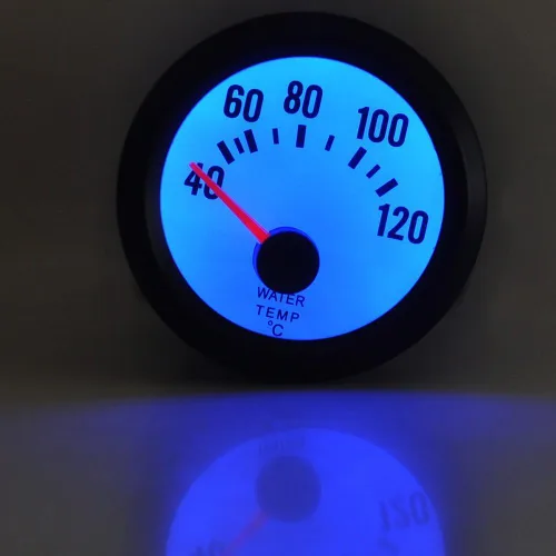 Vista 2 de Etopars Coche Motor Vehículo Negro Cara 2 "2.047 in Puntero Agua Temp Temperautre Gauge Meter Luz LED