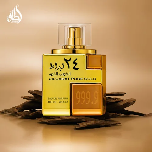 Vista 6 de Lattafa Eau De Parfum Spray de Oro Puro de 24 Quilates Unisex 3.4 Oz