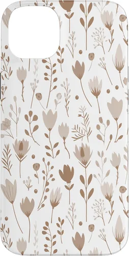 Vista 15 de Floral Flowers Wildflowers Garden Botanical Love Beige White Case for iPhone 16