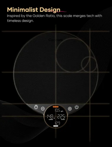 Vista 3 de Cocinare Balanza digital de café, control de precisión con tres modos: asistencia de preparación, pesaje, competencia, báscula digital de cocina