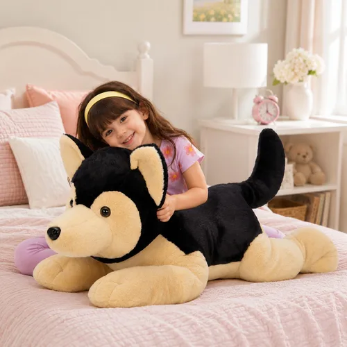 Vista 5 de MorisMos German Shepherd Stuffed Animal, 32 Inch Giant Stuffed Dog Plush Pastor alemán