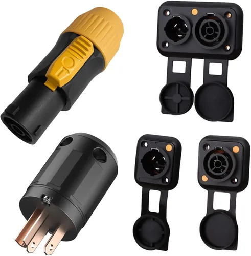 Vista 7 de IP65 profesional construido a mano 12 AWG macho NEMA5-15P a SAC3FX PowerCON Cable verdadero (3 pies) P65 Profeesional Hand-Built for LED Screen