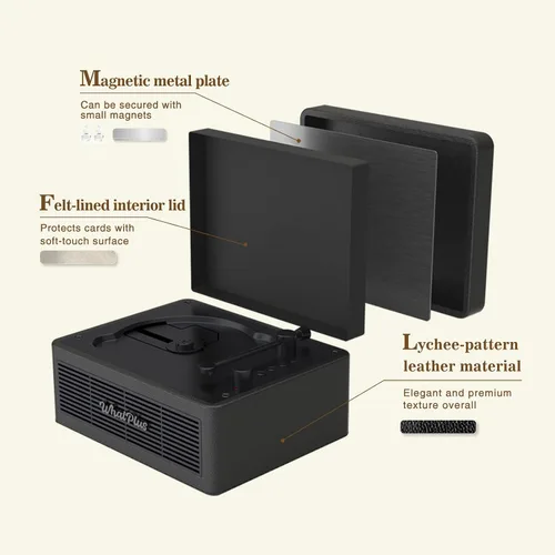 Vista 2 de Reproductor de CD portátil con Bluetooth 5.2, batería recargable y altavoces integrados, diseño de maleta retro de alta fidelidad para decoración