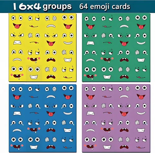 Vista 4 de Cubos de madera, IQ Puzzle, Building Cube Express Toy Faces, Magic Face Building Block Puzzle de madera Montessori Toy