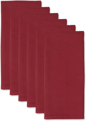 Vista 3 de DII Basic Solid DishTowel Collection - Juego de toallas de cocina de algodón de tejido plano, 18 x 28, rojo granero, 6