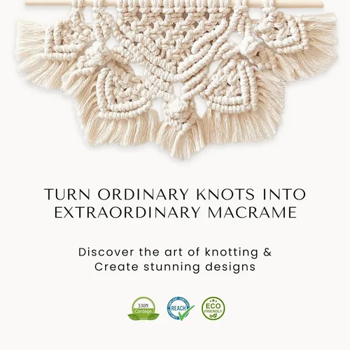 Vista 4 de BOCHIKNOT Cordón de macramé de 3 mm x 302 m - Cordón de macramé de hebra única para colgantes de pared, perchas de plantas - Cordón de macramé de 3