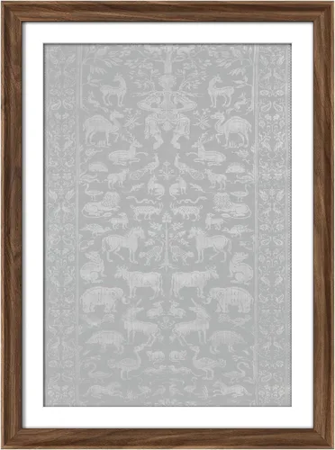 Vista 274 de MUDECOR Lienzo enmarcado prémium para pared, pinos nevados en bosque de invierno, ilustraciones modernas, arte contemporáneo, escénico, divertido